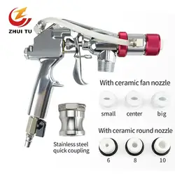 Zhuitu Real Stone Paint Spray Gun Cement Mortar Waterproof Lacquer Stainless Steel Airless Spray Gun Paint Tools