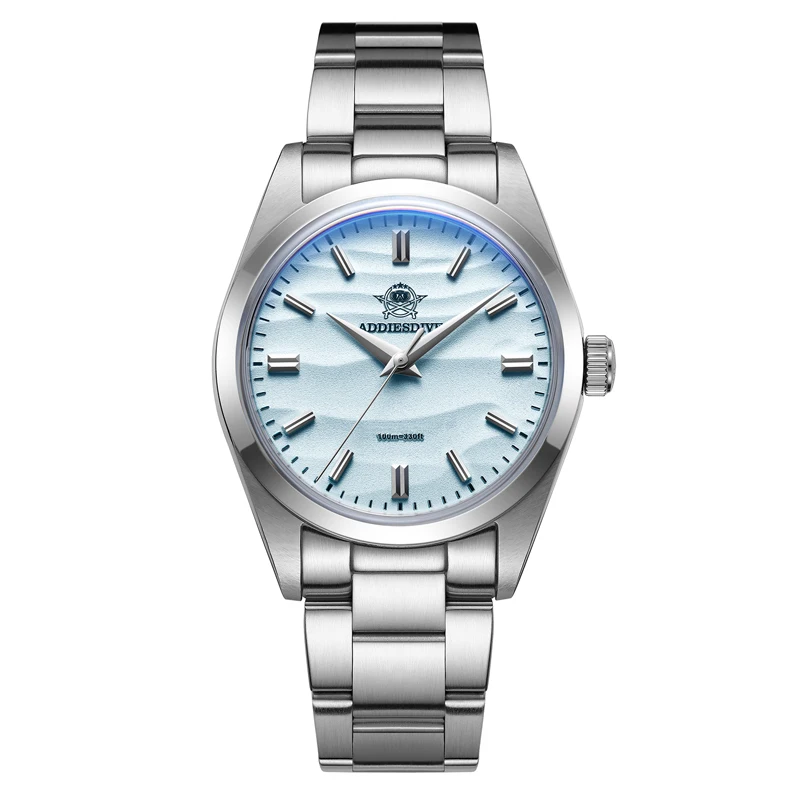 Addiesdive Hot Koop AD2030 Zonder Logo Horloge Roestvrij Staal 100M Waterdichte Quartz Horloges 3D Zand Wijzerplaat Heren Horloge jurk