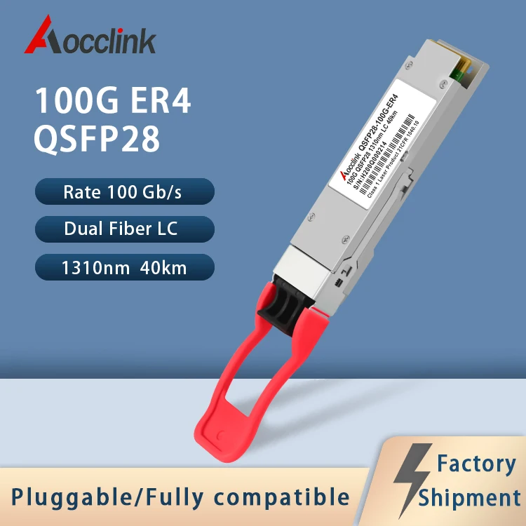 100G QSfp28 ER4 Optical Signal Transceiver Module;1310nm 40km Duplex LC For Ethernet Switc ,Cisco, Mirotik,JUNIPER