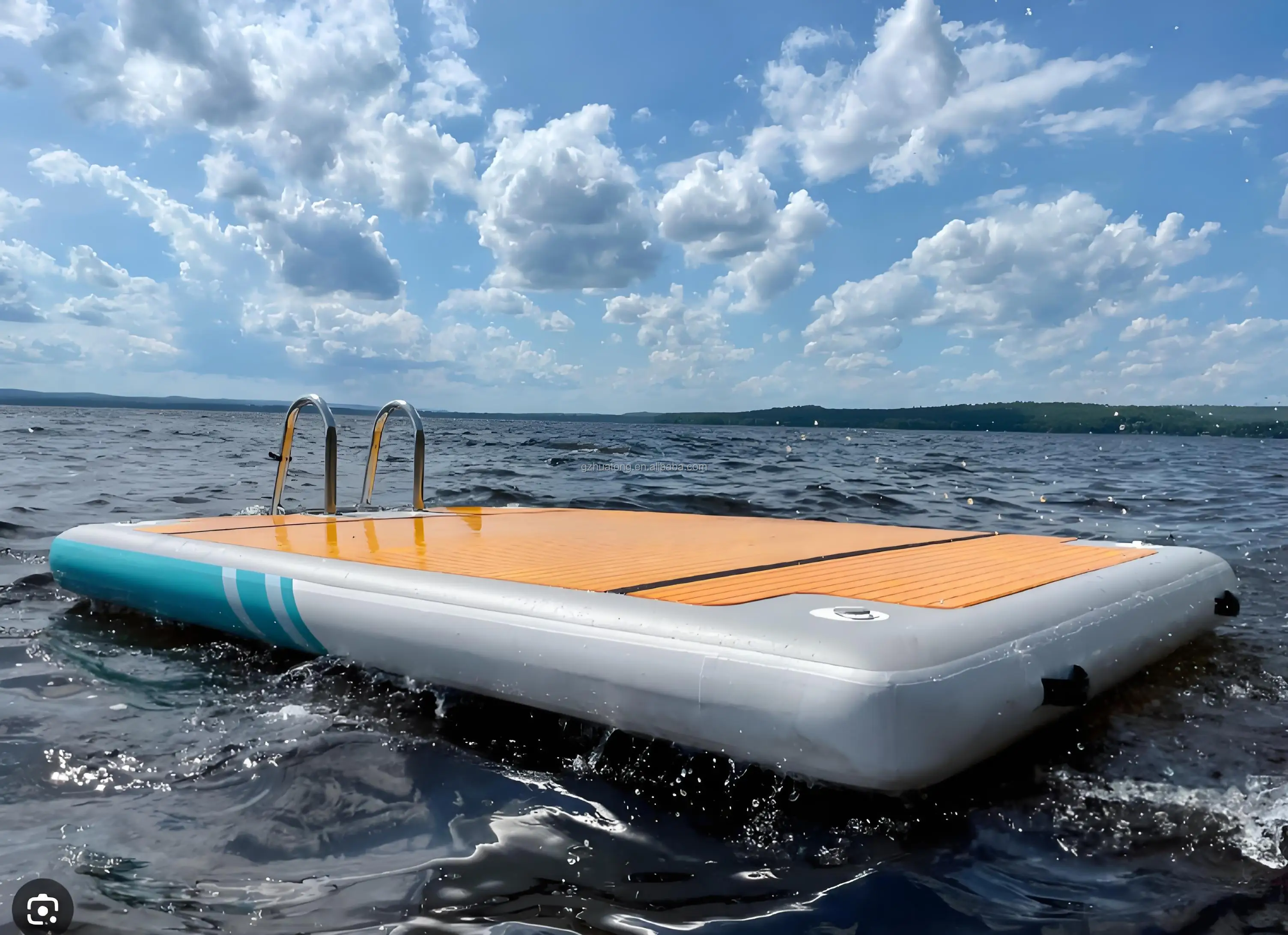 Huatong Customized 6ft/8ft/10ft/12ft Float Pool Island Floating Raft Pvc Inflatable Water Floating Mat