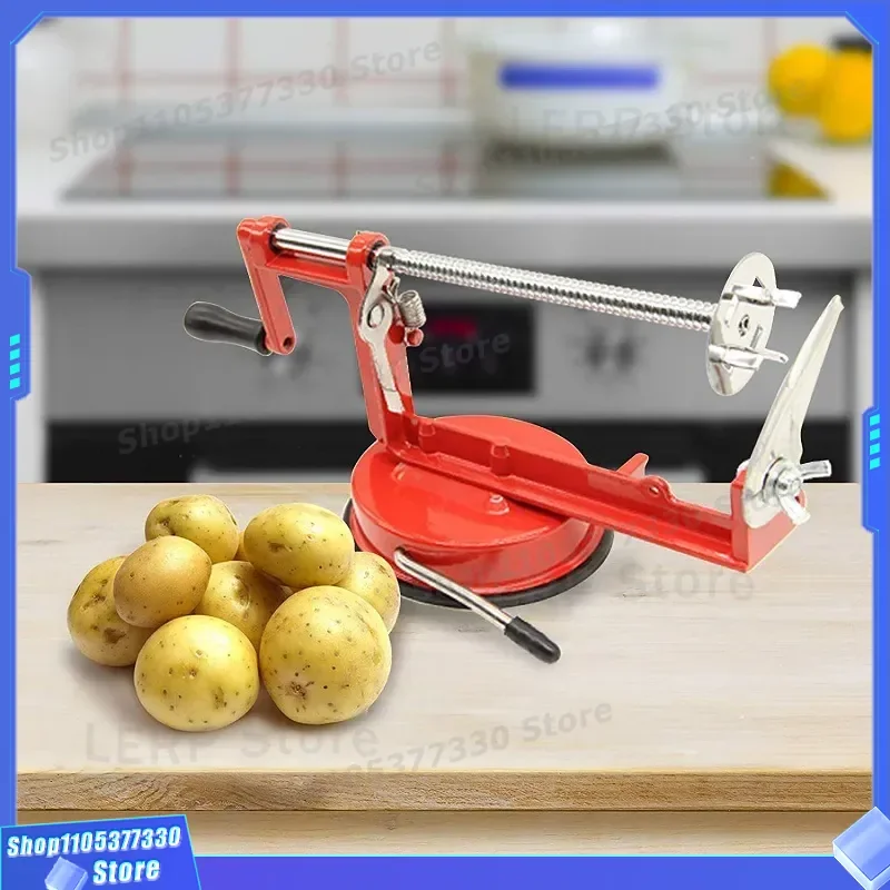 Manual Potato Tower Slicer Hand Crank Aluminum Alloy Vegetable Cutter Commercial Stainless Steel Rotary Spiralizer Kitchen