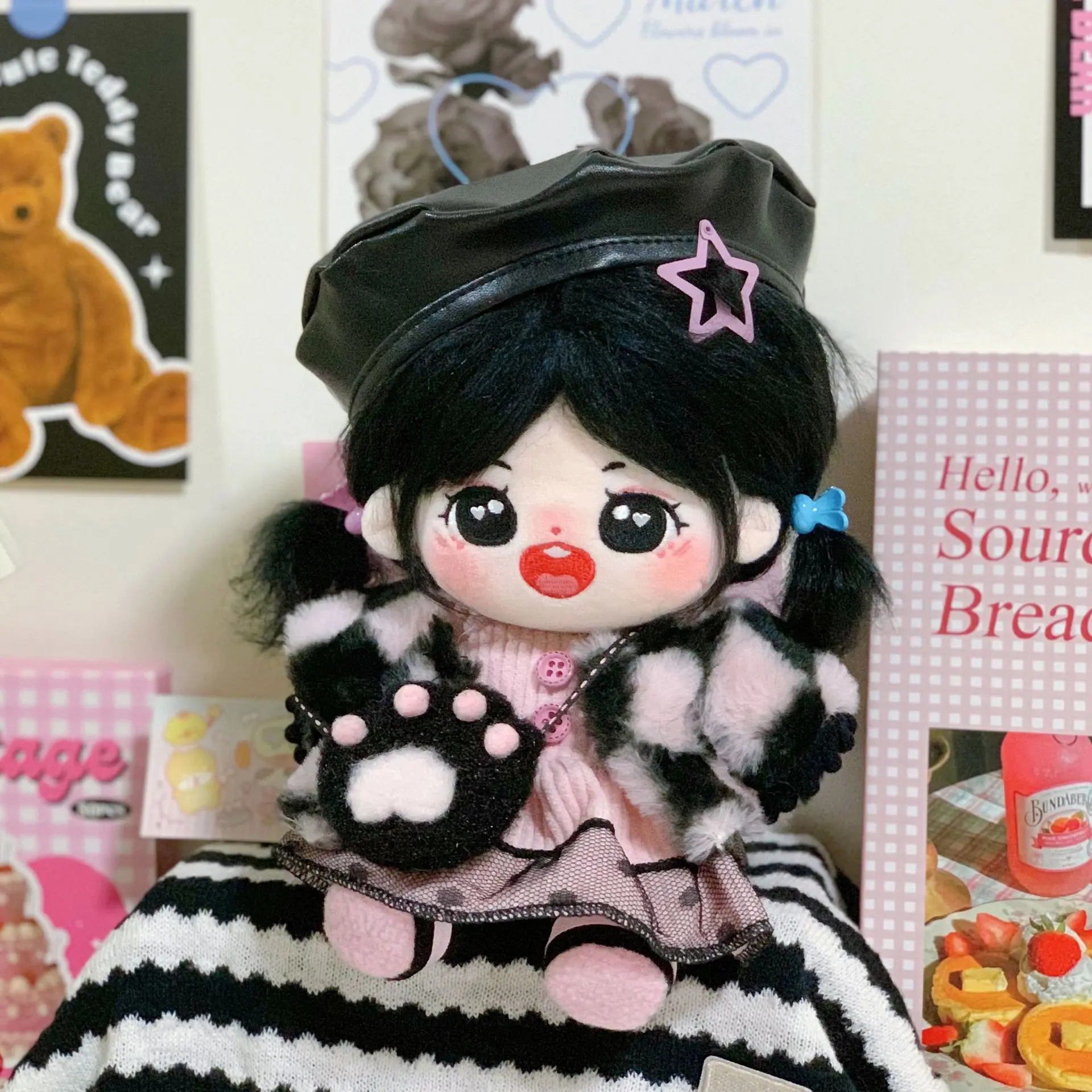 20 سنتيمتر ملابس دمى القطن الملابس فستان الأميرة لوليتا فستان مصغر فستان دعوى إكسسوارات دمي الكرتون الحيوان الأذن استبدال