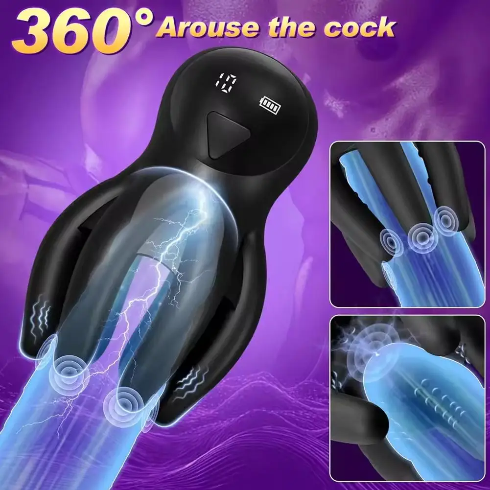 Masturbador Masculino Pulpo Copa De Avión Pene Masculino Vibrador Ejercitador Glande Masajeador Estimulador Placer Juguete Jugue
