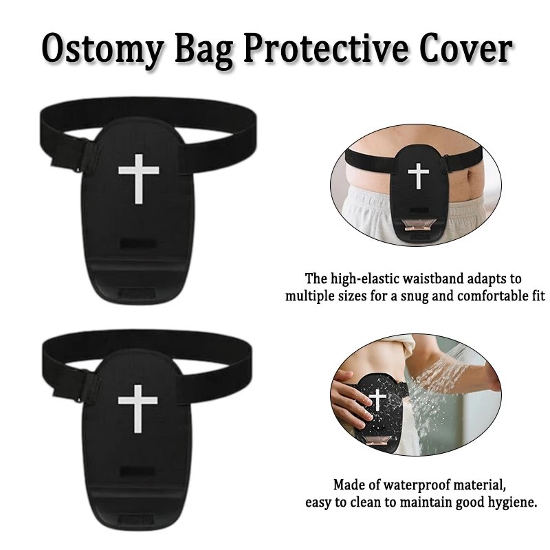 Waterproof Ostomy Bag Protective Cover Adjustable High Elastic Waistband for Different Waist Circumferences