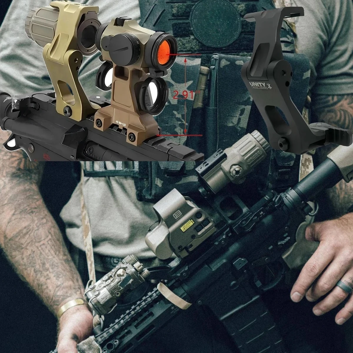 Тактический 2,91 "UNITY FAST FTC крепление рычага оптические крепления высоты Riser Scope T01 T02 Red Dot Sight PEQ15 Riser Mount
