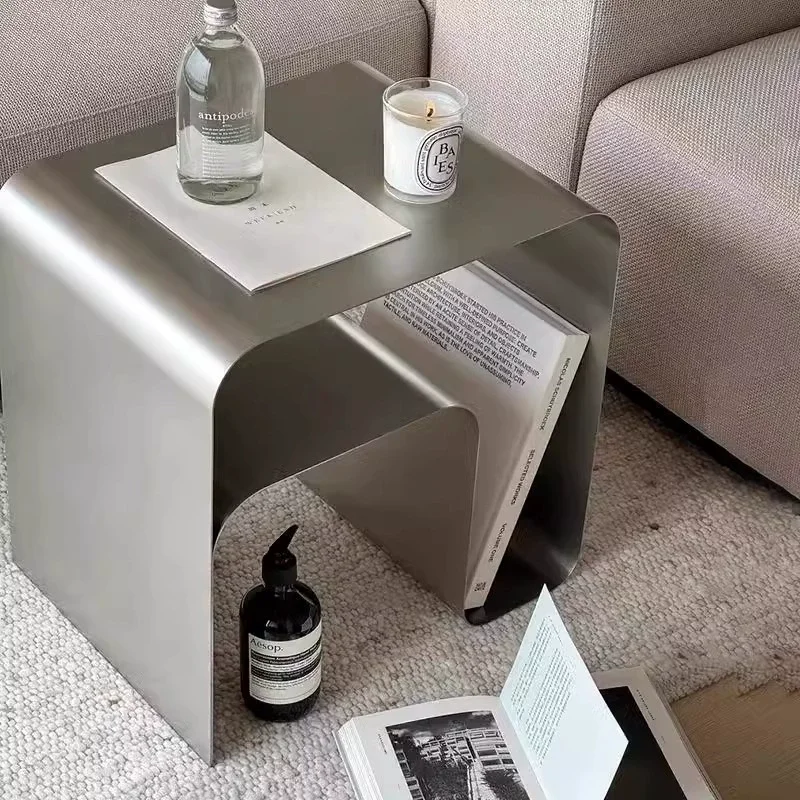 Custom Stainless Steel Side Table Hotel Apartment Villa Shop Furniture Coffee Table Modern Steel Coffee Table