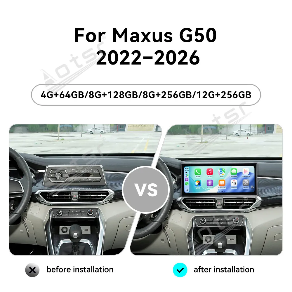 

Автомобильный радиоприемник с сенсорным экраном Android 15, 12,3 дюйма для Maxus G50 2022-2026, автомобильный мультимедийный видеоплеер, GPS-навигация, Carplay, DSP HD