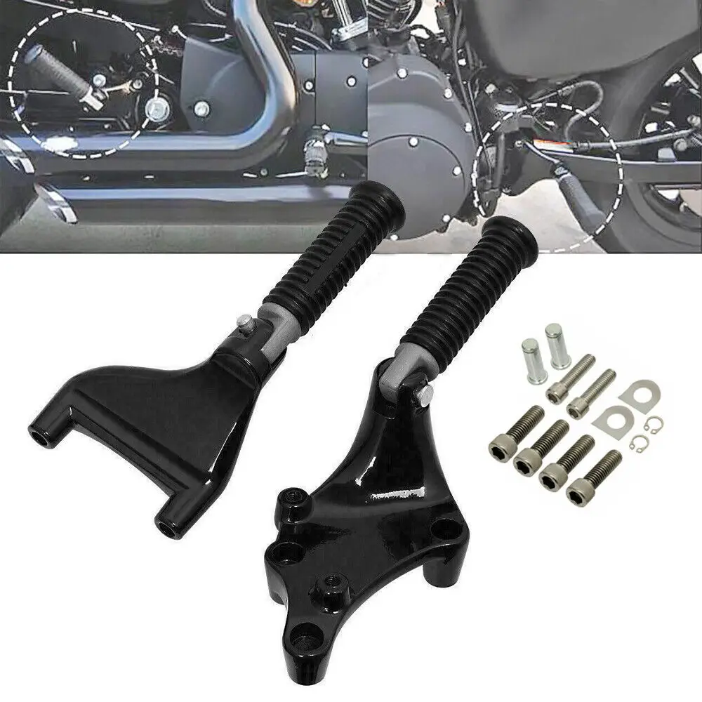 Motorcycle Black Passenger Footpegs Rest Pedal Mount For Harley Sportster Iron XL 883 1200 72 Forty Eight 2014-2020 2019 2018