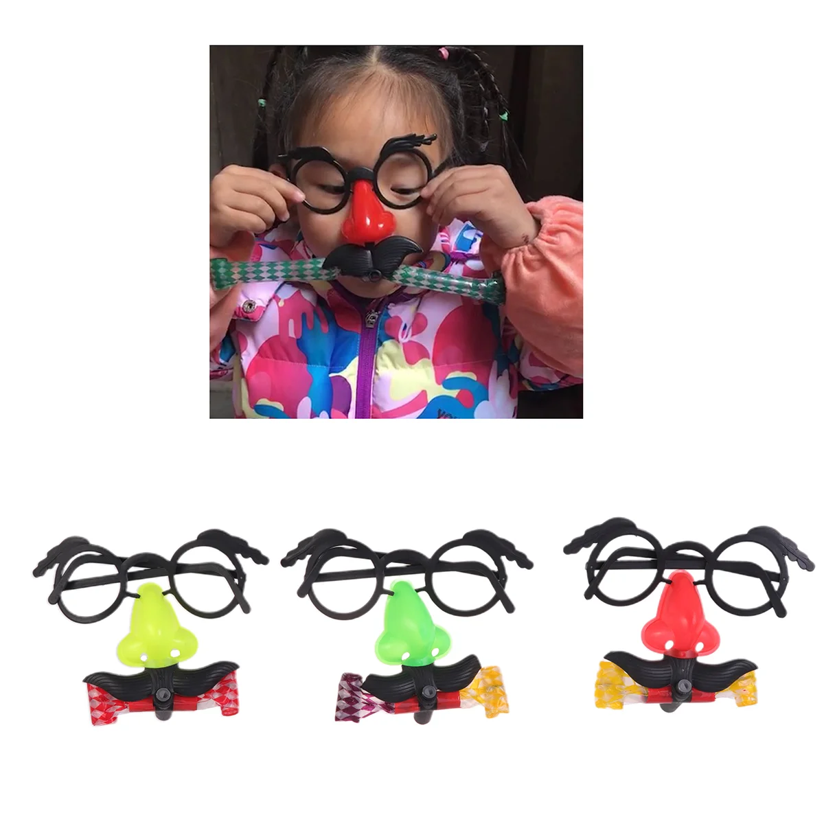 10 Pcs Whistles Disguise Glasses with Nose Birthday Party Blower Blowing Dragon Cartoon Cheer Blowout Big