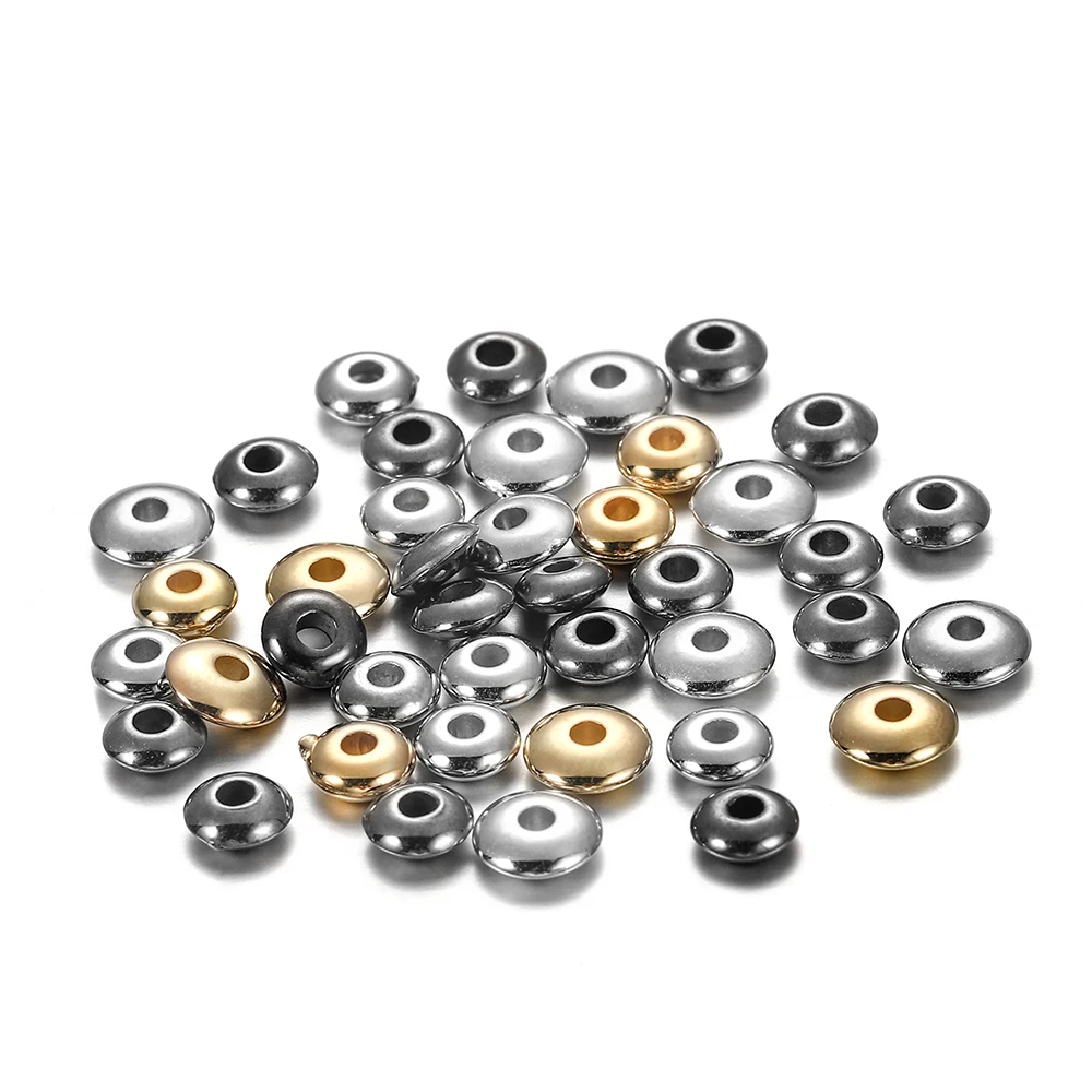 200-400Pcs/Lot 5 6mm Flat Round Wheel Charm Beads CCB Loose Spacer Beads for DIY Bracelet Jewelry Making Supplies Accessories