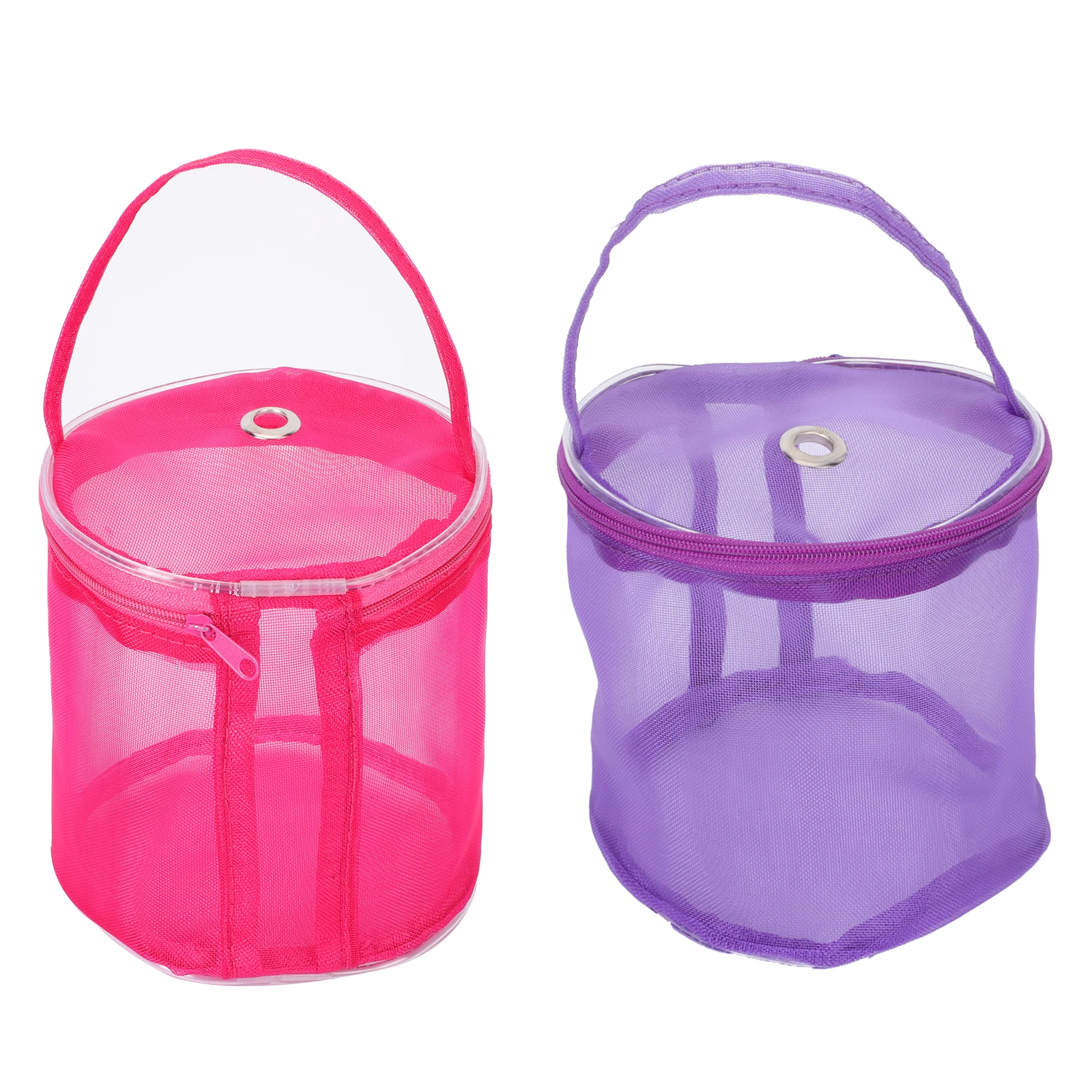 

Portable Knitting Tool Storage Bag Yarn Organizer Tote Purple Carrying Bags for Woolen Balls Mesh Design Handle Travel Courses
