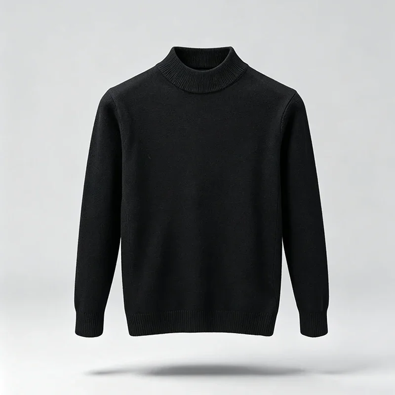 Men Mock Neck Knit Sweater Long Sleeve Rib Cuff Soft Warm Fabric For Autumn Winter Urban Daily Casual Outfits