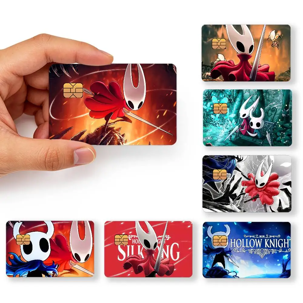 game funny fanart H-Hollow Knight S-Silksong creative Bank card Sticker Covers Chip Cards Credit Card Skins Scratch protection