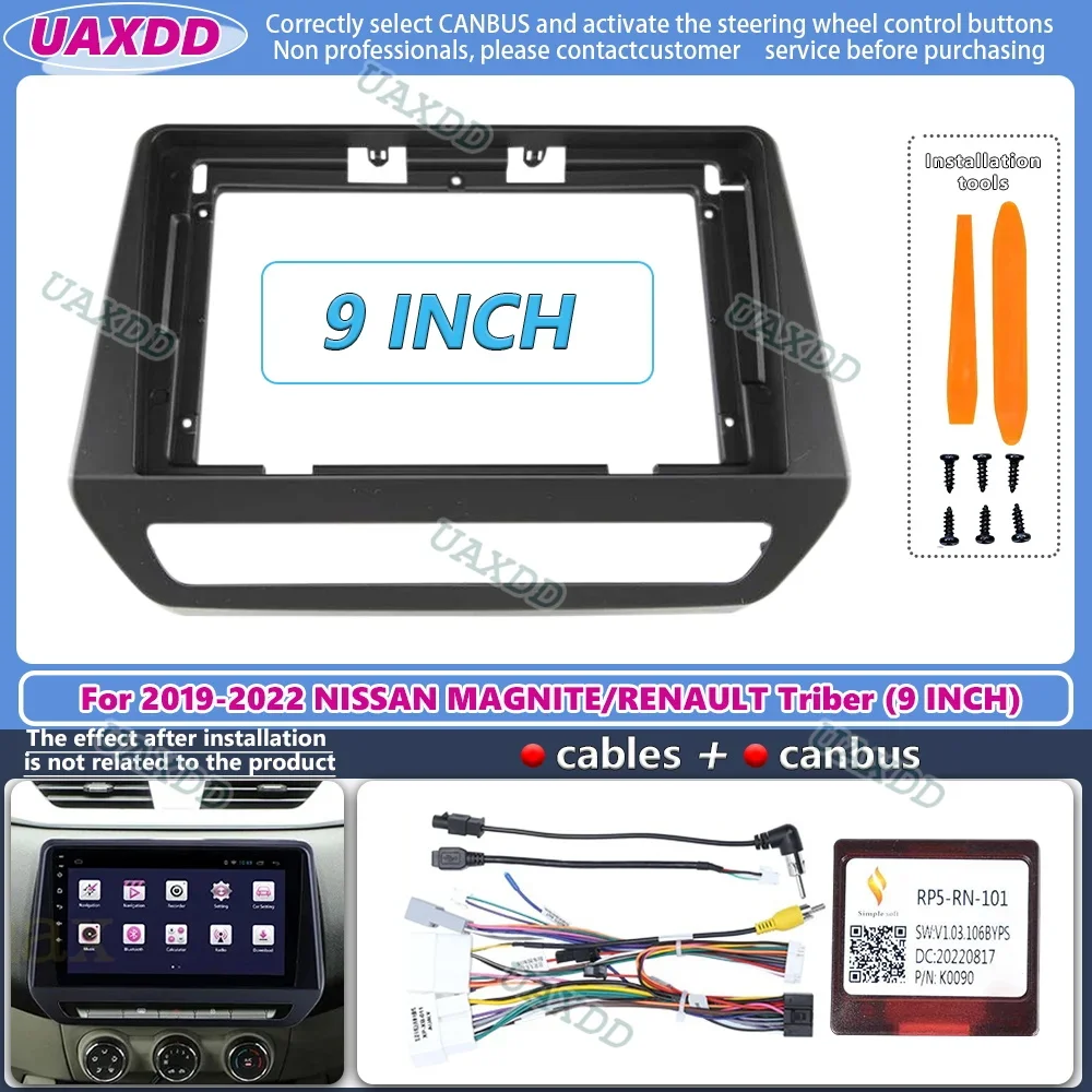

Для RENAULT NISSAN MAGNITE RENAULT Triber 2019-2022 9-дюймовый радиоприемник стерео GPS DVD-плеер панель пластина приборной панели рамка canbus