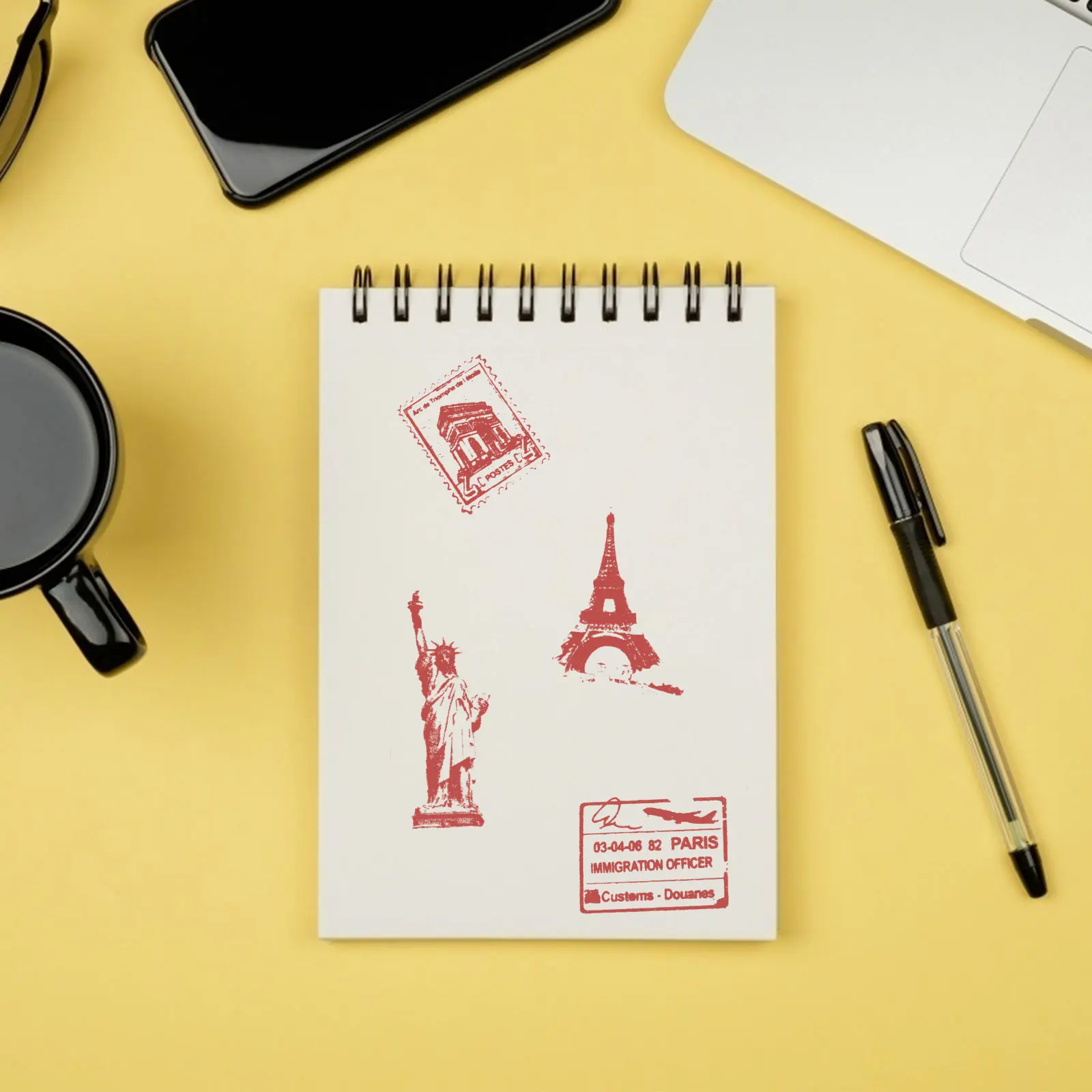 

9pcs Wooden Seal Retro Decorative Printing Stamps Craft Travel Scrapbook Lightweight Various Surfaces Practical Photo Albums