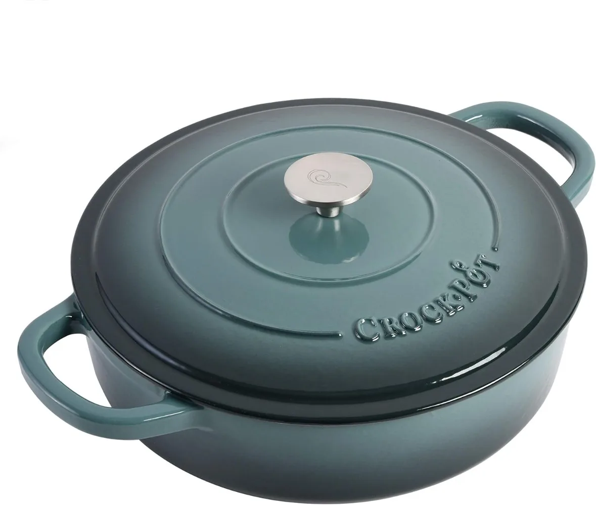 

Artisan Enameled Cast Iron Braiser W/Lid, 5 Quart Easy To Clean and Does Not Rust Slate Gray