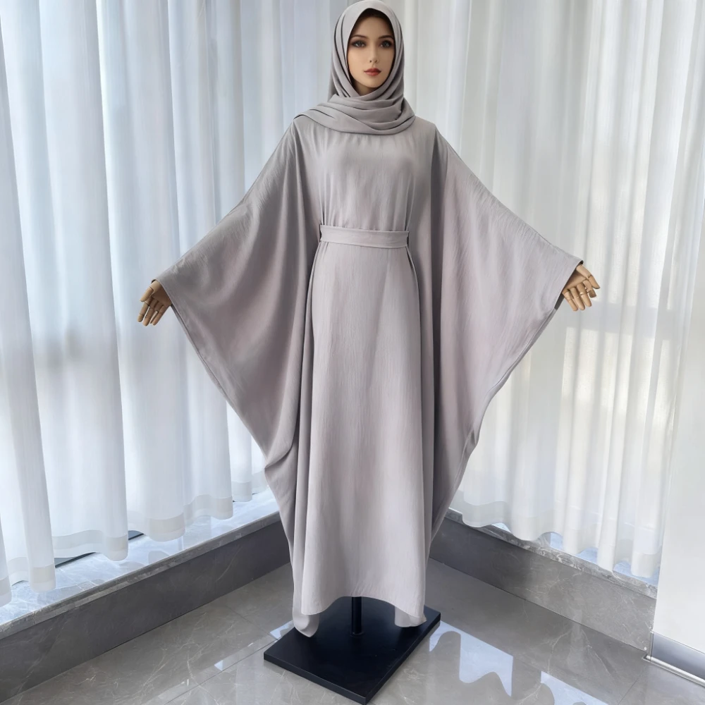 

Платье Ид Мусульманская Абая Женские Вечерние Платья Джалабия Vestidos Рукав «летучая мышь» Абая Кафтан Ислам Арабский Длинный халат Рамадан Марокко Дубай