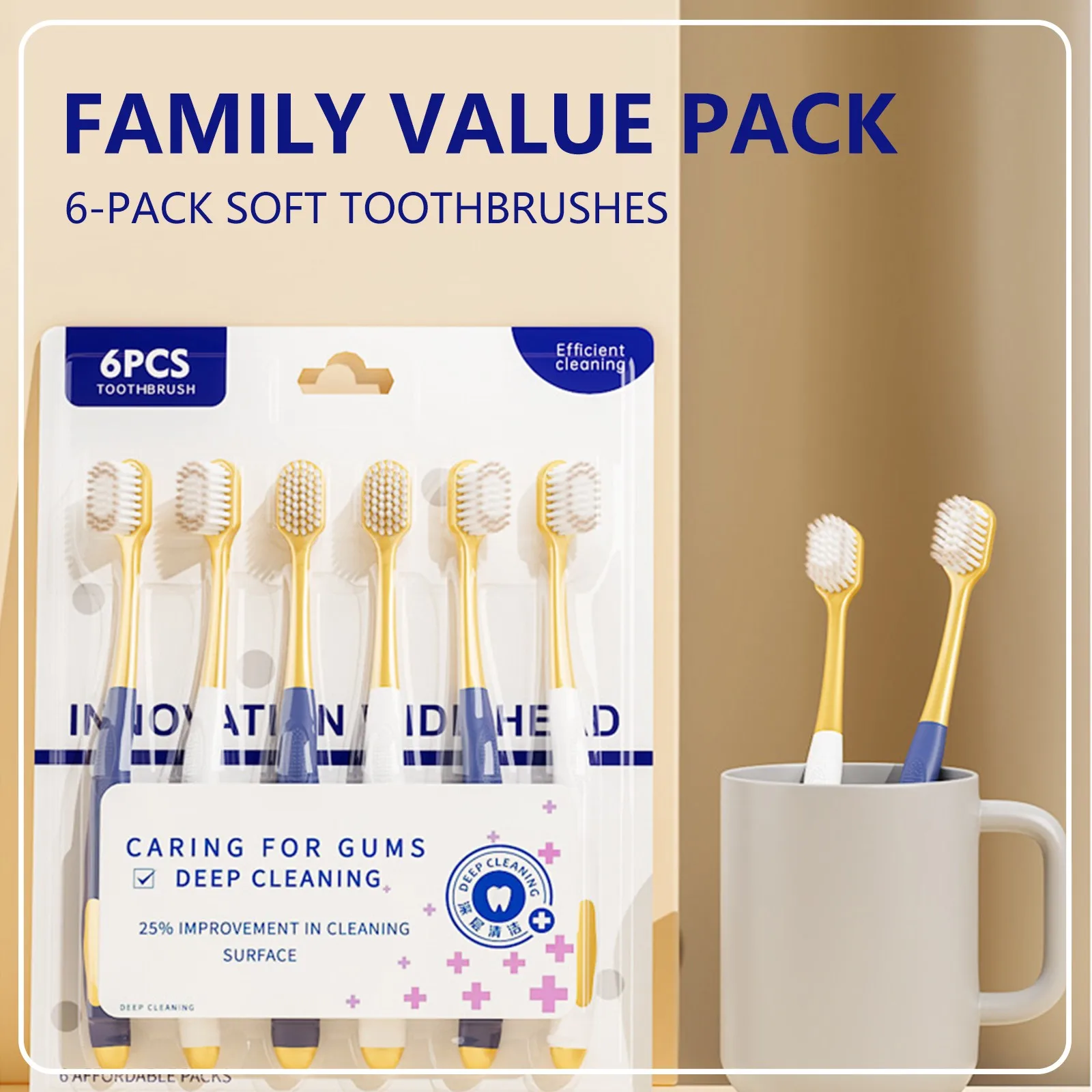 Toothbrush Adult Soft Hair Household Home Fur - Wide Head Ultra Fine Hair Anti Sensitivity Gum Protection - Suitable for Touring