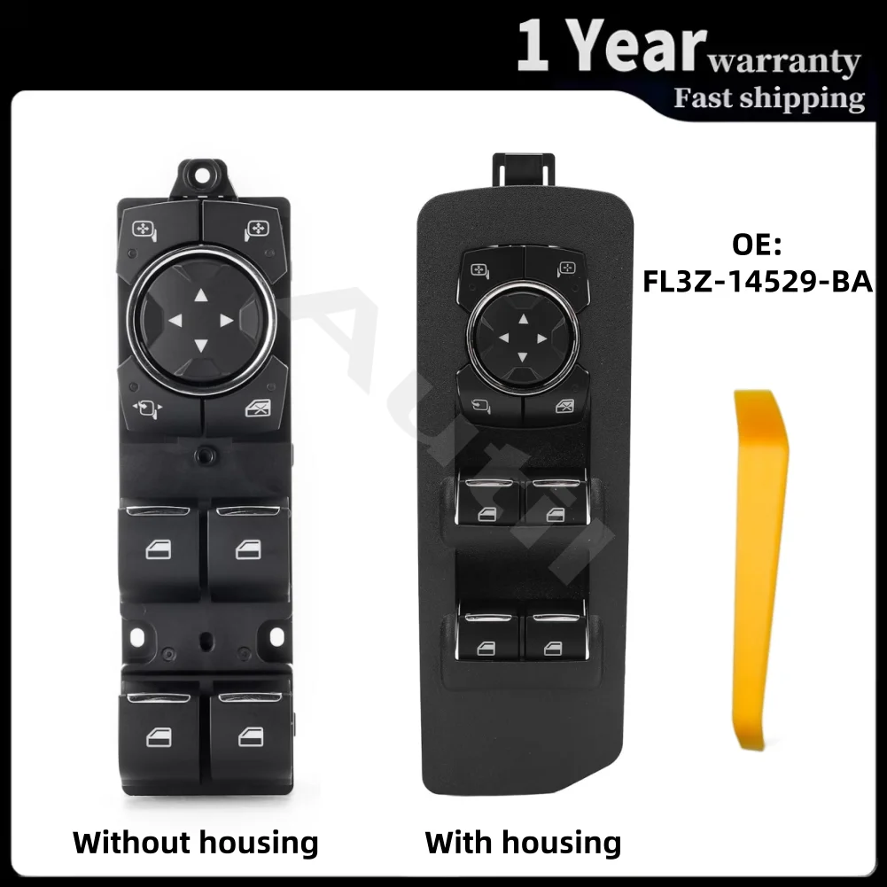 

For Ford F-150 2015-2021 FL3Z-14529-BA Front Left Driver Side Master Power Window Switch Without Panel Glass Lifter Button
