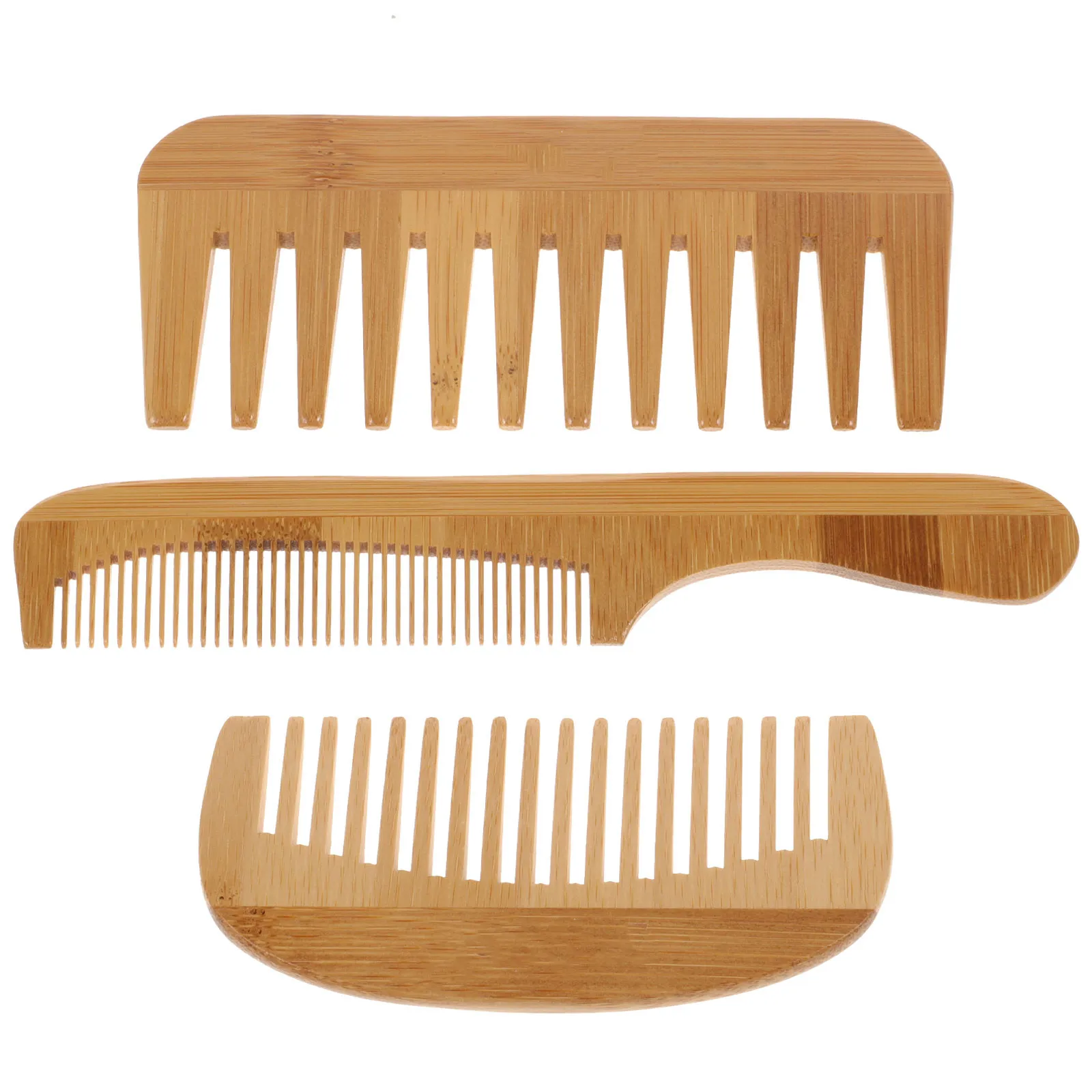 

3Pcs Hair Combs Bamboo Material Multi-Purpose Styling Combs for Men Women Fine Wide Teeth Lightweight Easy
