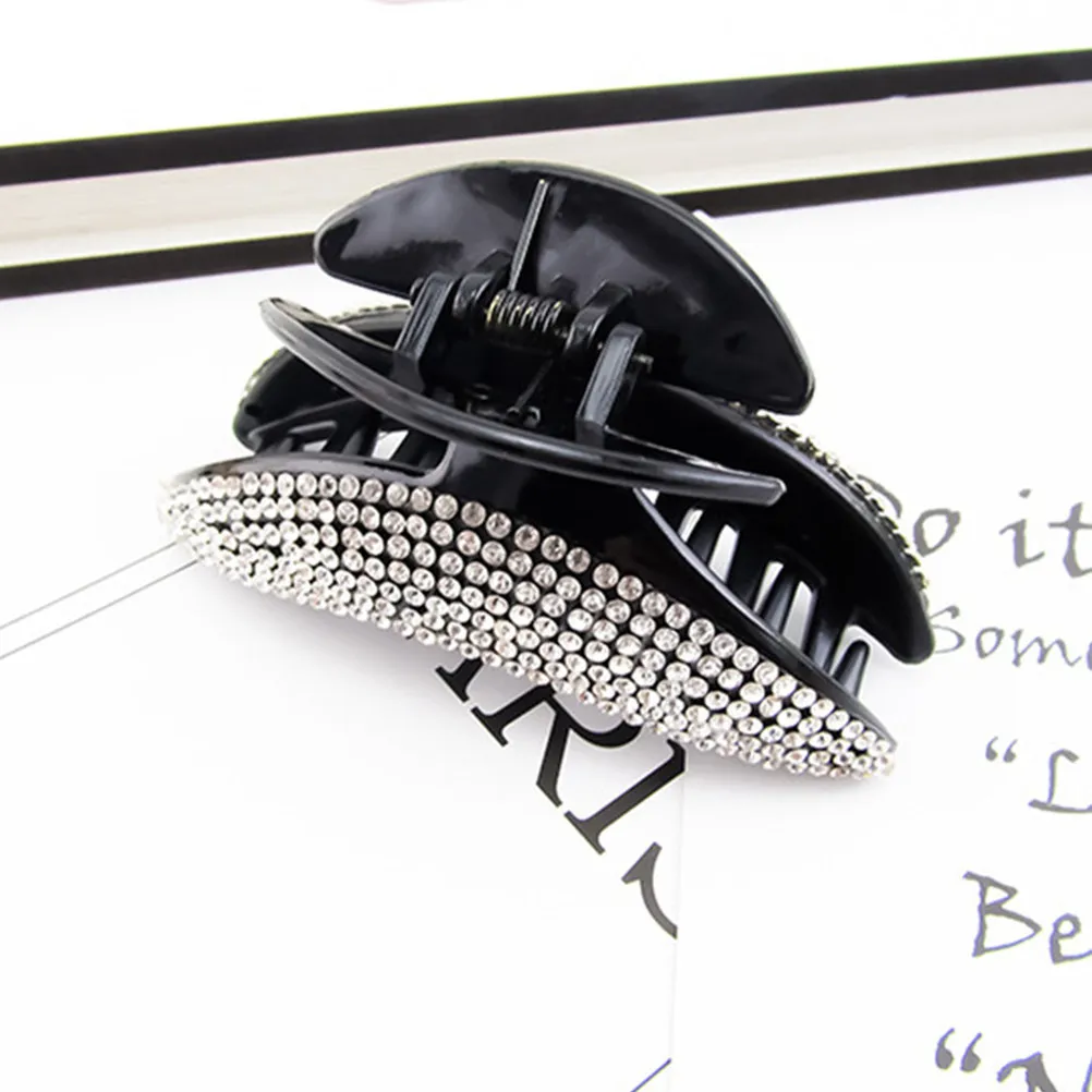 

Vintage Rhinestone Hair Claw Clips Large Resin Claw Clamps for Thick Hair Women Daily Styling Shower Face Cleaning