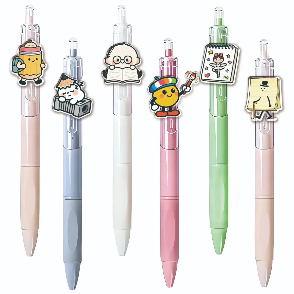 

12/24PCS Back-to-School New Soft Rubber Pen Holders Ballpoint Pens Student Writing Pens Beautiful Stationery to Send Friends