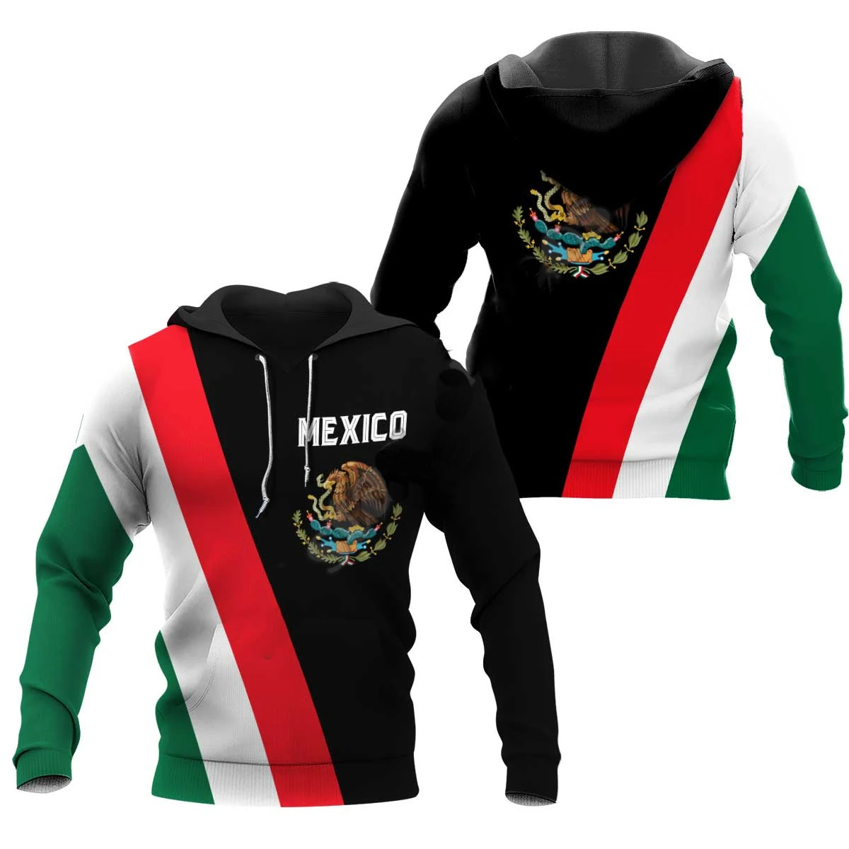 

Mexican Hoodies New Men's Hoodie 3D Print Mexico Flag Tops Autumn Long Sleeve Streetwear Designer Hooded Hoodie For Men Clothing