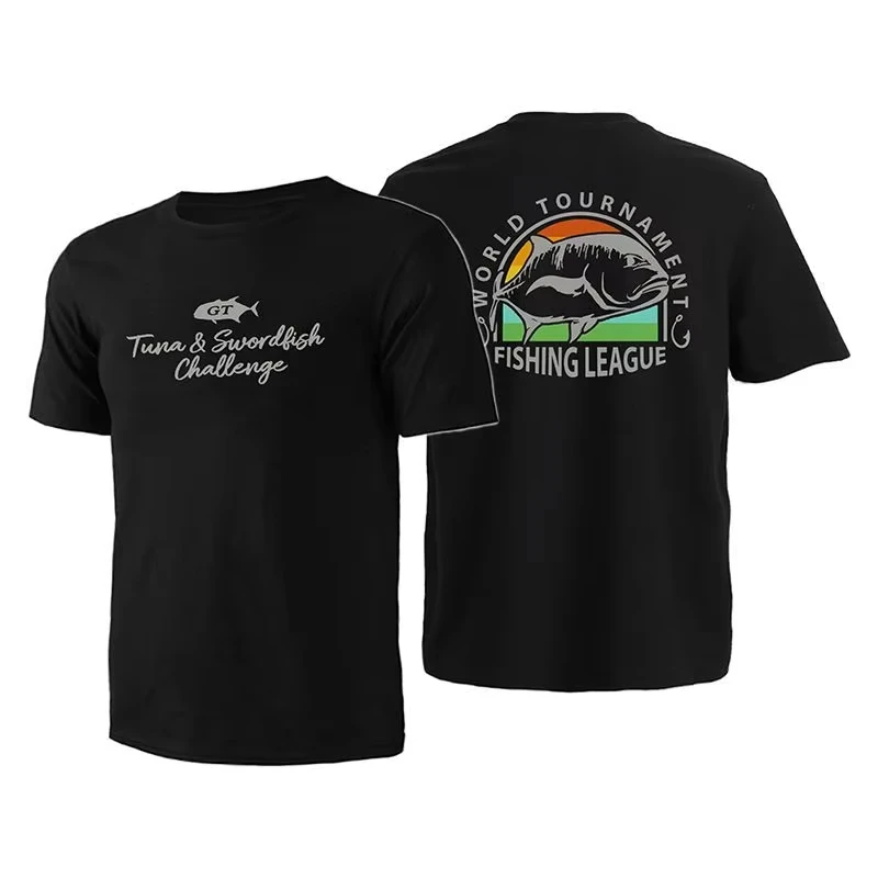 

2025 summer new Fishing T-shirt Lure Fishing Suit Sea Fishing Outdoor Surfing Beach Fishing Short Sleeve Crew Neck Cotton Top