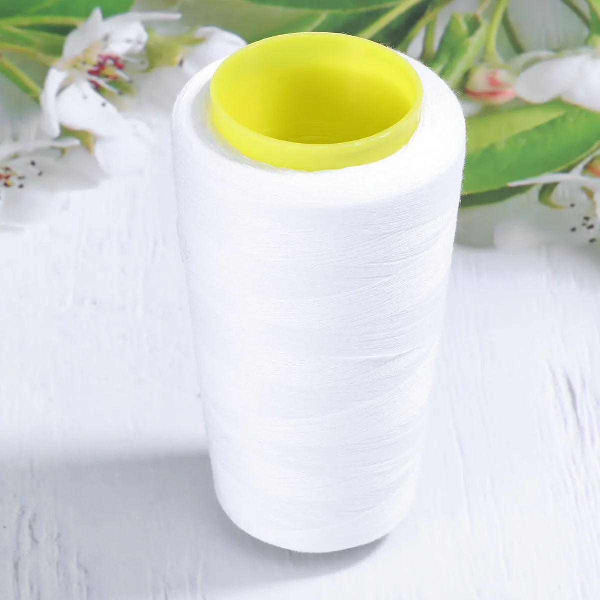 

3000 Yards Thread Huge Spool Polyester Sewing Quilting Square White Spools Cone
