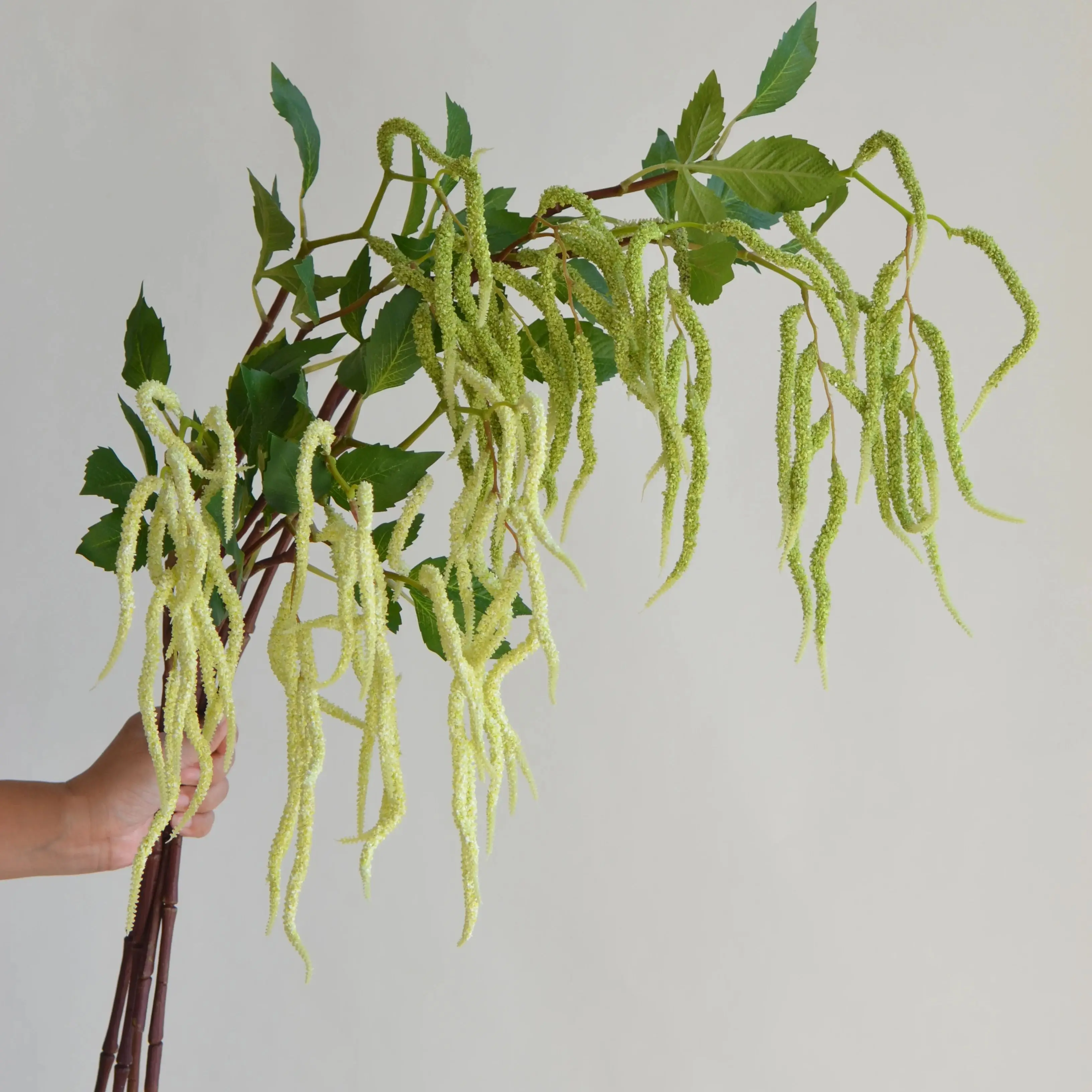 Artificial Hanging Plant,Faux Green Amaranth Tails Branch,  DIY Floral Bouquet Arrangement /Greenery/Wedding/Home Decorationss