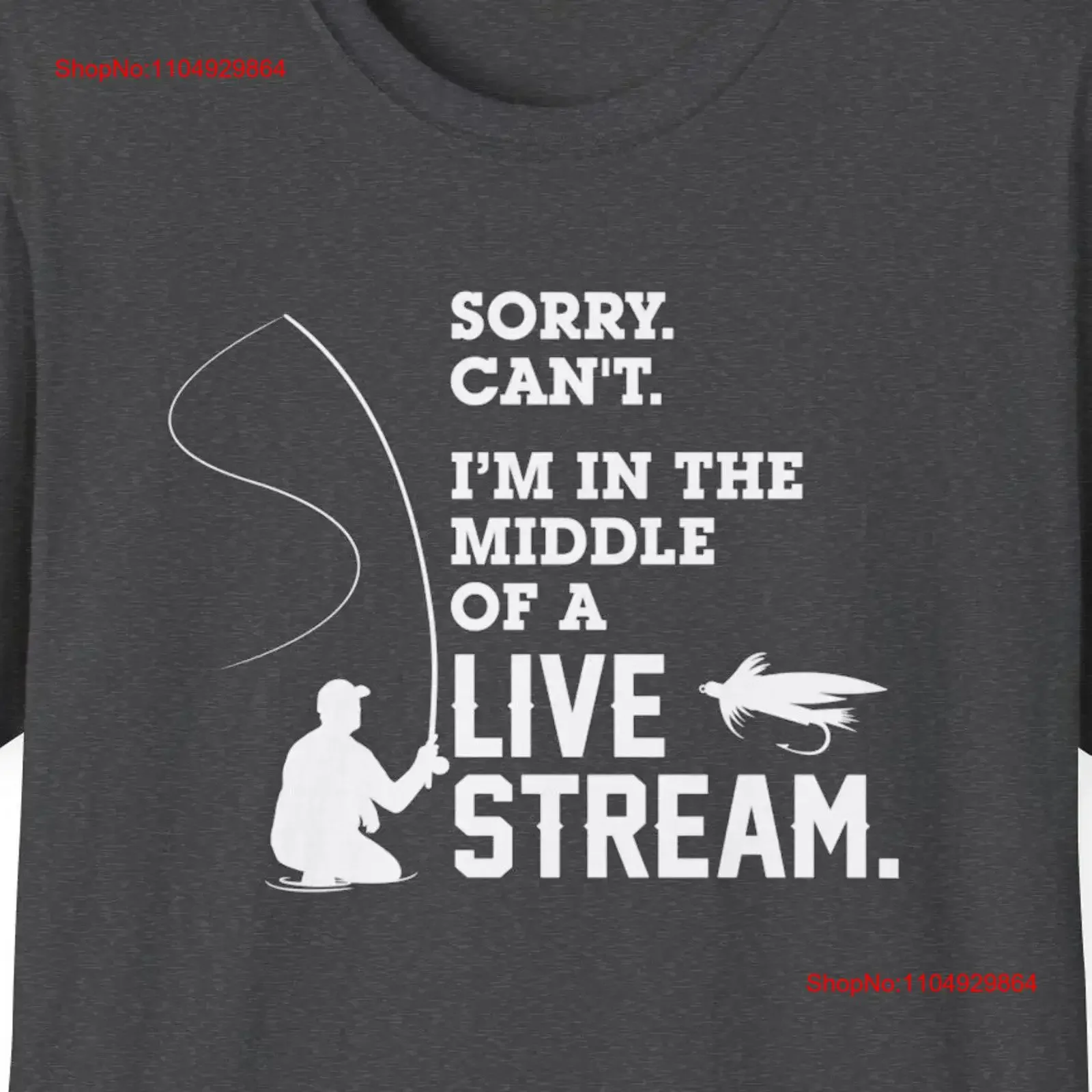 Camiseta divertida de pesca con mosca Live Stream para él, para hombre, Día del Padre, papá, vintage, lavada, transpirable, Unisex, gráfico estirado