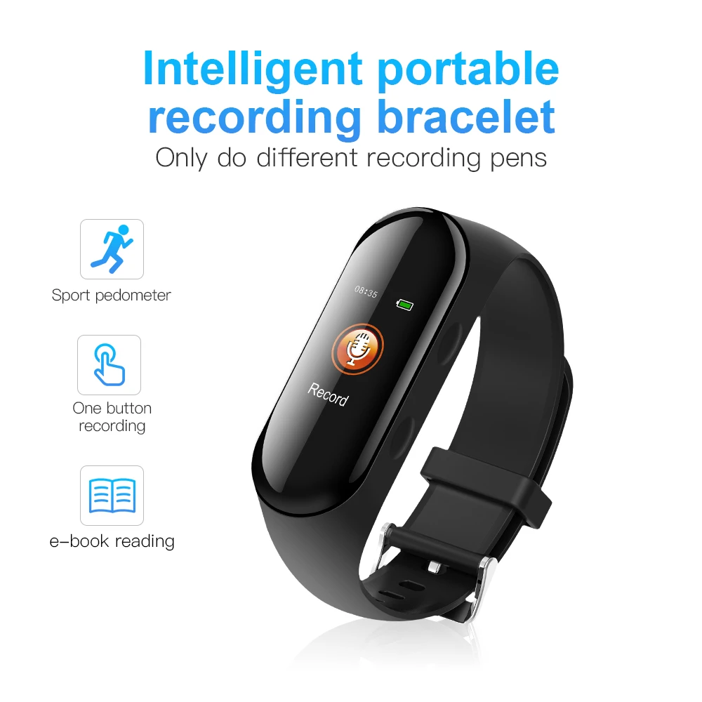 2022 New Smart Watch OLED Display Sport Record Recording Watches Micro Noise Canceling Recorder 8-32GB Support Ebook Reading