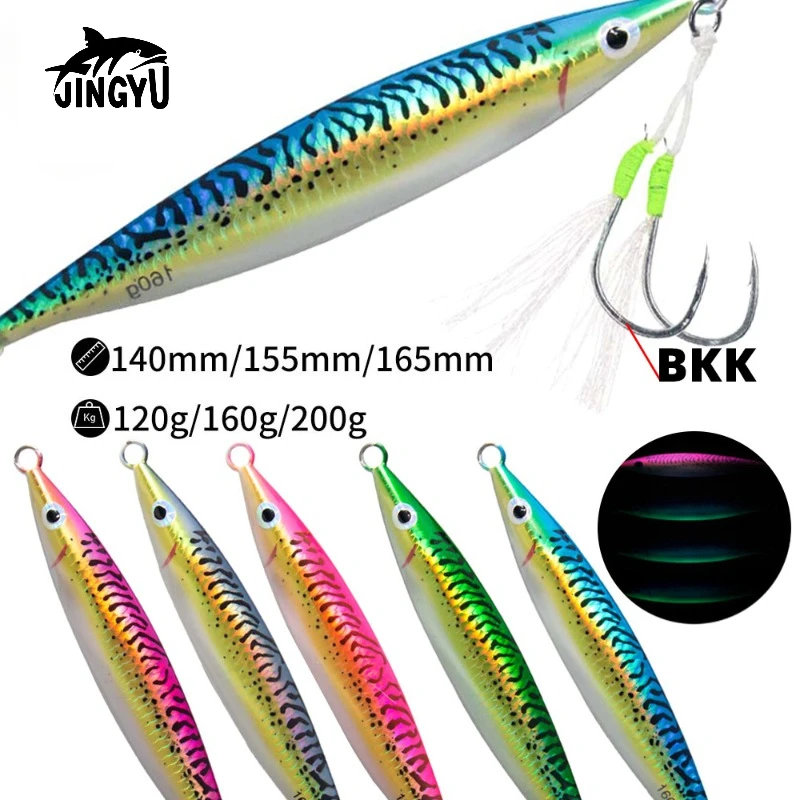 JINGYU Road Ya Bait Sea Fishing Iron Plate Lead Fish120g160g200g Simulation 3D Printing Quick Drawing Iron Plate Bait Mackerel