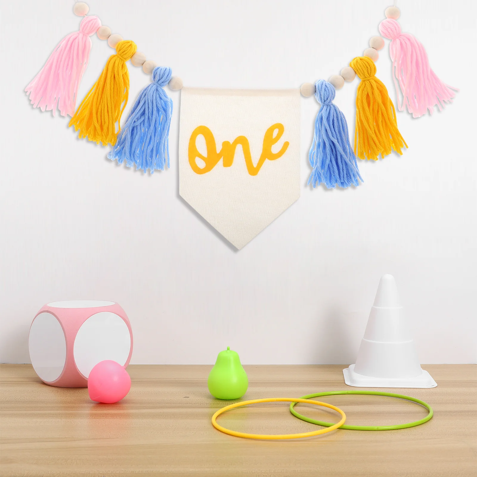 

2Pcs First Birthday Highchair Banner Boho Tassel Garland Photography Decoration Baby Shower Party Wall Hanging Banner