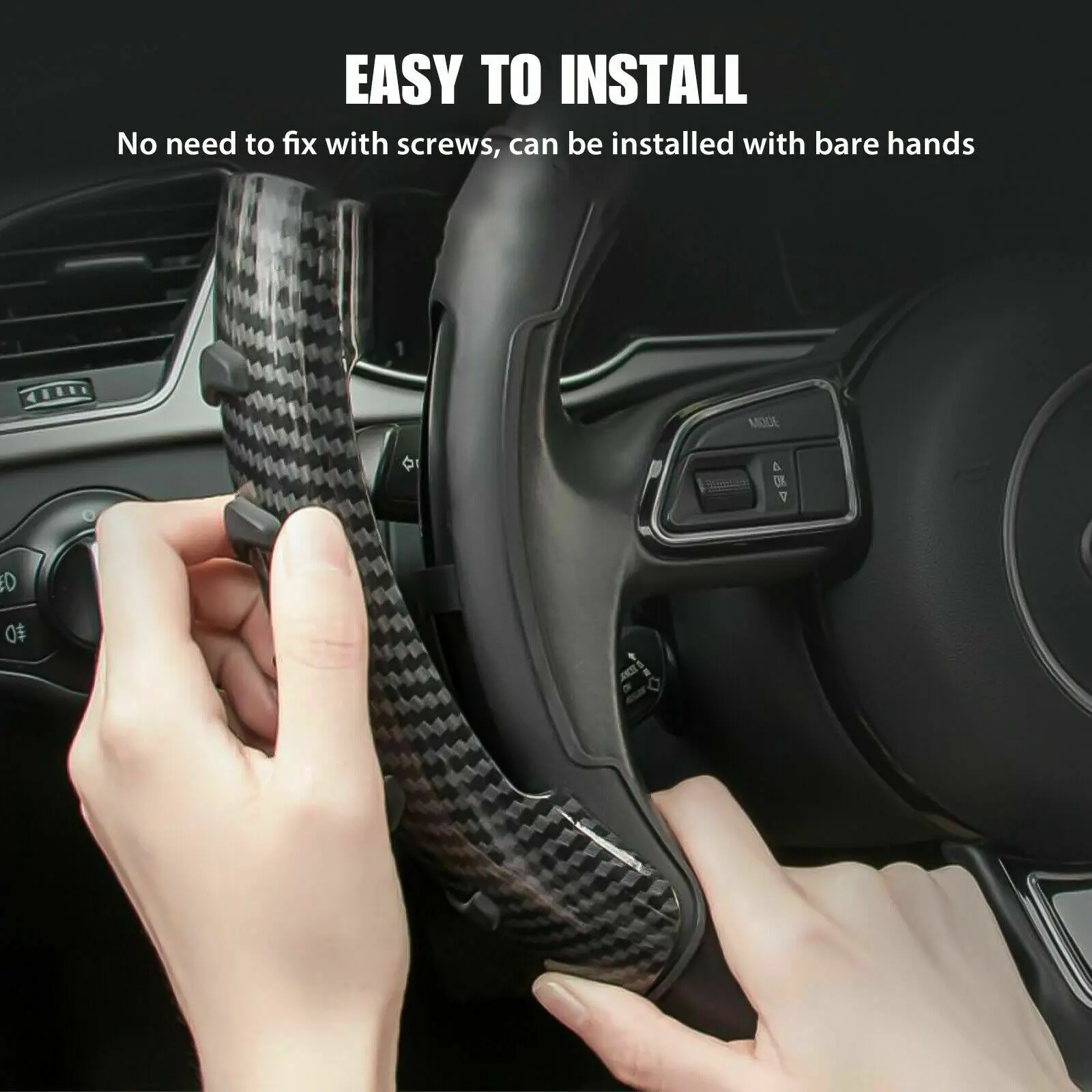 Auto Lenkrad Grip Carbon Faser Auto Anti-skid Lenkrad Abdeckung Schutz Universal Non Slip Auto Rad Fall 2PCS – Detail 3