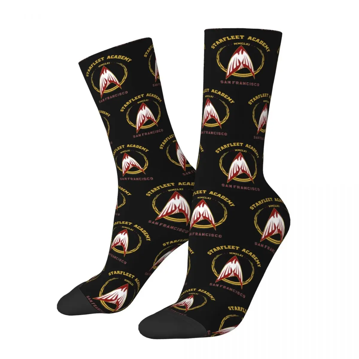 Happy Funny Men's Socks Casual Stars Treks Starfleet Academy Sock Polyester Sport Women Socks Spring Summer Autumn Winter