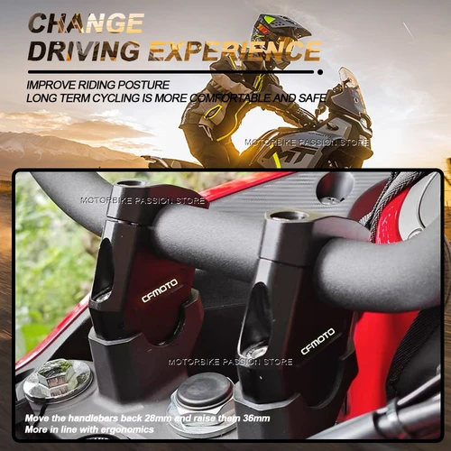 Imagen 2 del producto Abrazadera elevadora de manillar de motocicleta 450 MT, adaptador de extensión de elevación de barra de mango CNC para CFMOTO CF MOTO 450MT MT450 MT 450 2024-2025