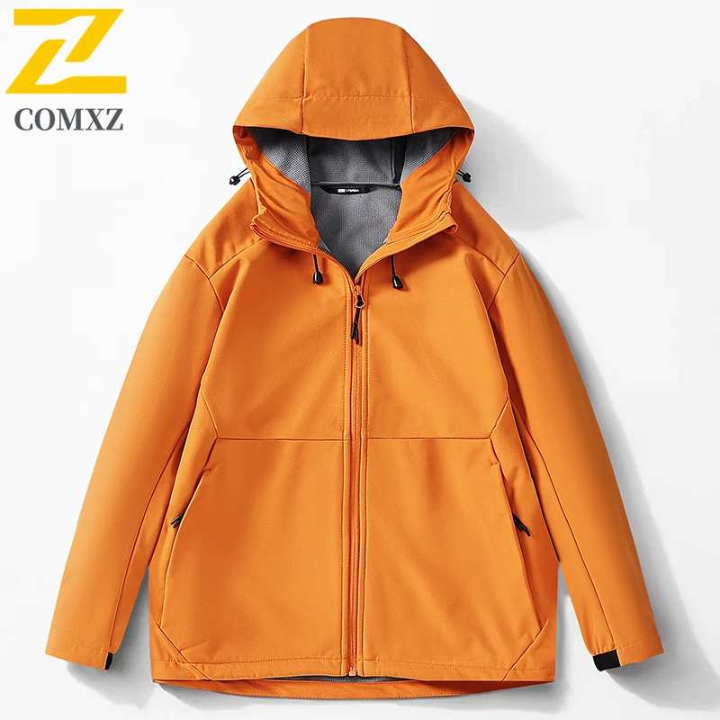

Men's Charge Jacket Autumn New Soft Shell Windproof Waterproof Wear Resistant Warm Hooded Jacket Outdoor Adventure Hiking Jacket