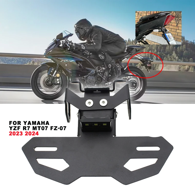 

Registration Plate Holder YZFR7 Tail Tidy Fender Eliminator License Number LED Frame for YAMAHA YZF R7 MT07 FZ-07 2023 2024