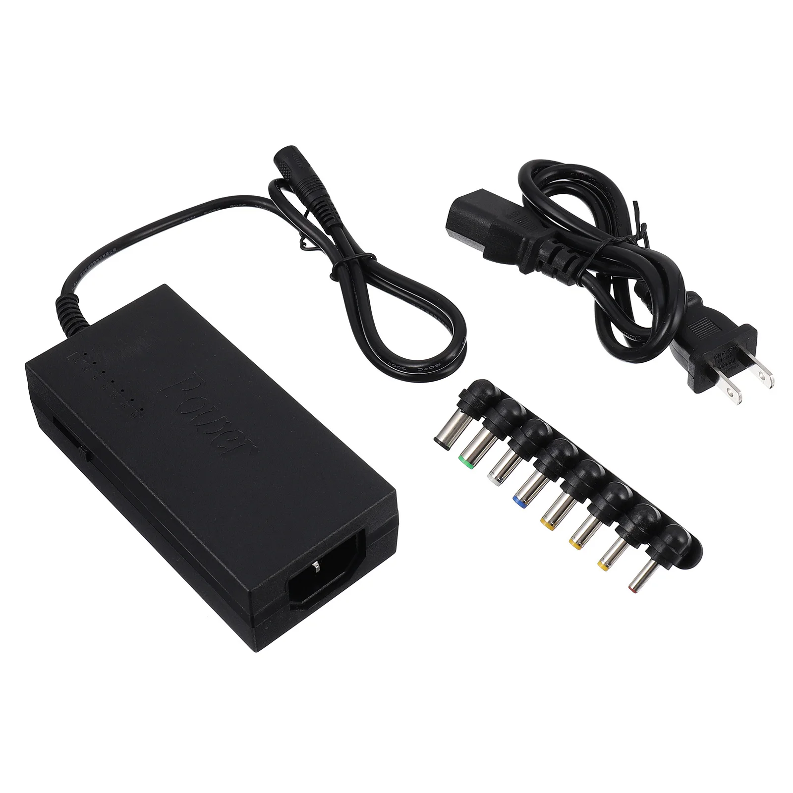 

1 комплект адаптера питания 12 В-24 В для ноутбука, портативный, легкий, с 8-секционной головкой разъема для домашнего офиса, автомобиля, материал ПВХ