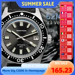SEESTERN 62MAS Diver's Watch Original 37mm Case Diameter Nh35 Automatic Mechanical Wristwatch Waterproof Luminous Wheel Retro Pr