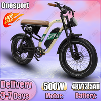 ONESPORT Electric Bicycle 500W Powerful Motor 48V13.5AH Battery Hydraulic Brake Electric Bike 20*4.0 Inch Tire Motorcycle E-bike