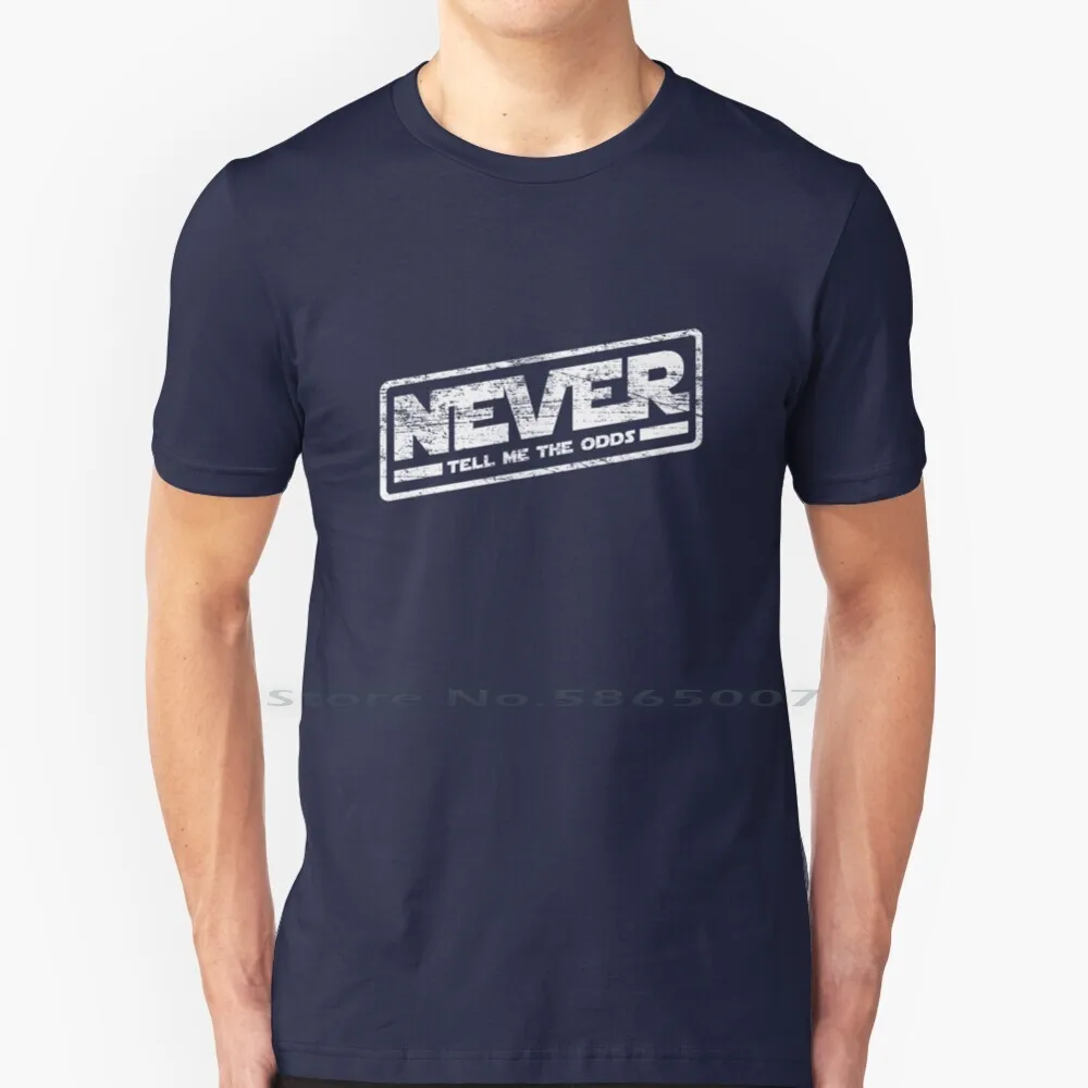 Never Tell Me The Odds ( Aged Look ) 100% Cotton T Shirt Asteroids R2 C3p0 C3po Chewie Science Fiction Princess Leia Sci Fi