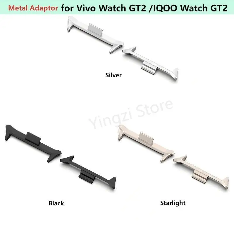 1Pair Connector Adapter for Vivo IQOO Watch GT 2 Head Grain Stainless Steel Plug for Vivo WatchGT2 Adapter 22mm Width Wristband