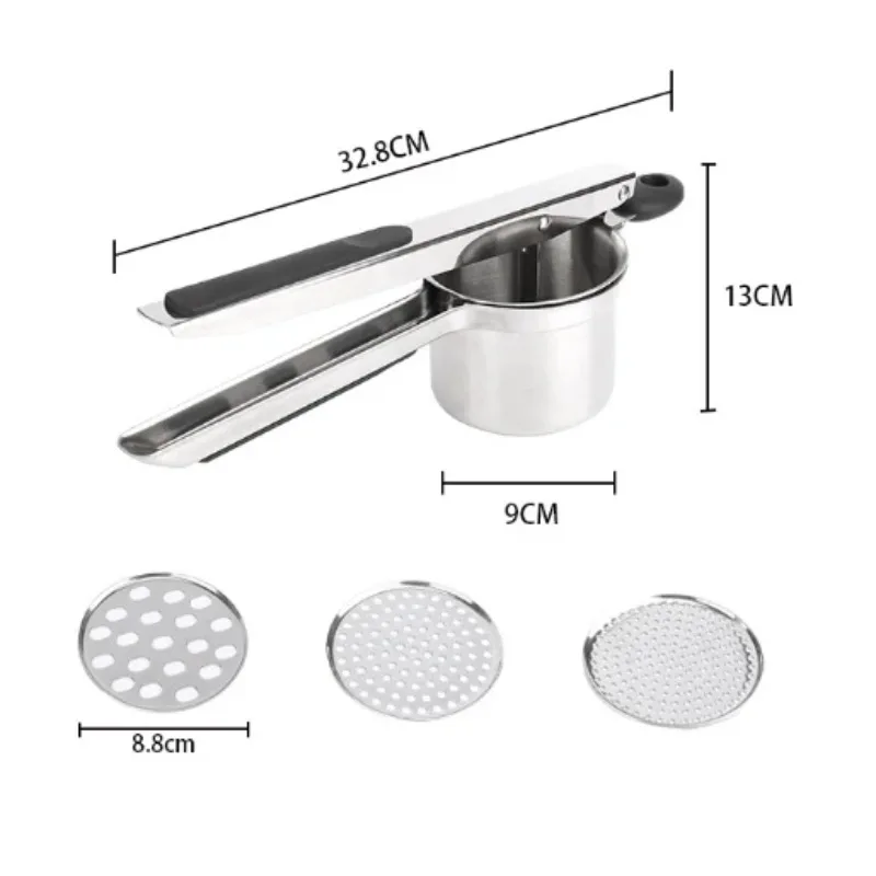 

Stainless Steel Press Mashed Potatoes Masher Ricer Crushing Puree New Fruit Vegetable SqueezerJuicer Press Maker Kitchen Tools
