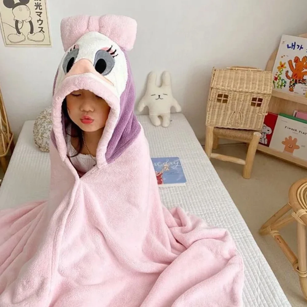 Baby Bathrobe Flannel Cloak Cartoon Boy Girl Ultra-Soft Hooded Spa Robe Bath Towel Baby Shower Gift