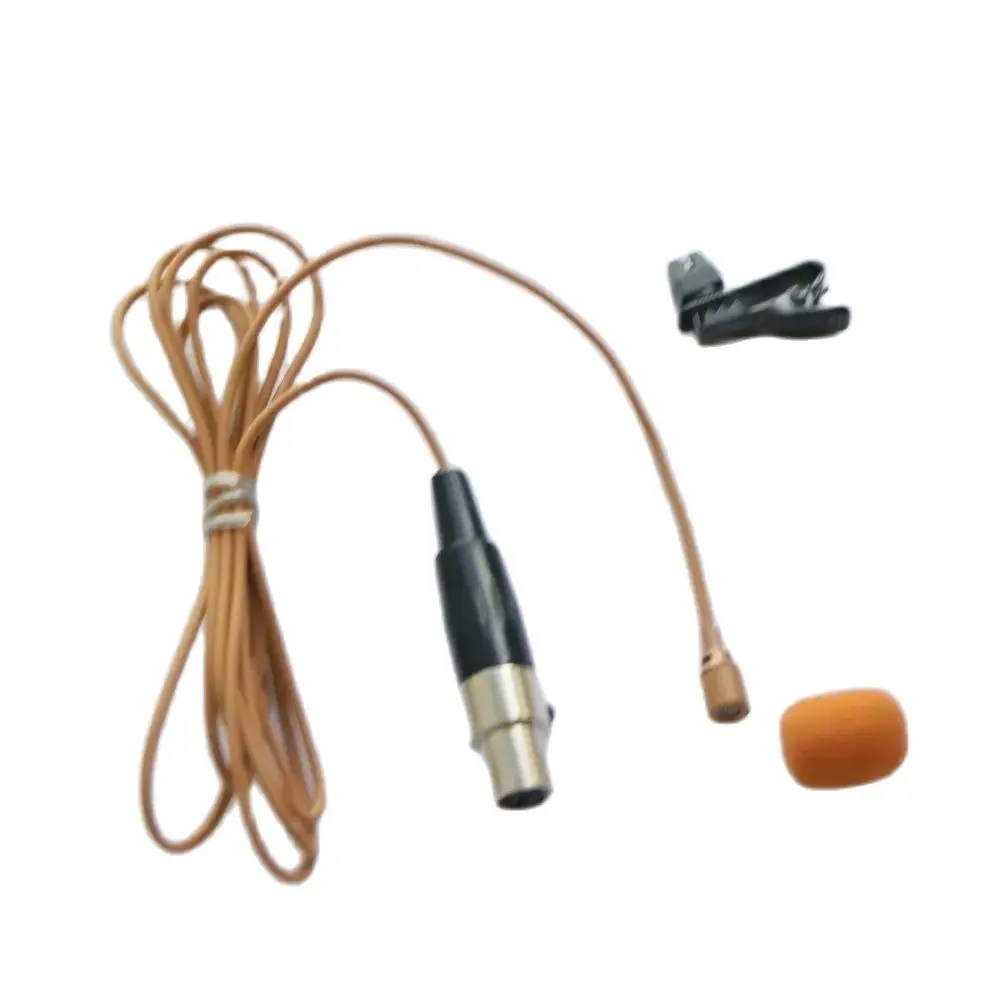 RPM502 Tan Lapel Microphone For Shure Blet Pack Wireless Transmitter TQG 4Pin Mini Clip Mic ULXD SLXD QLXD UR1 UL1 Brown