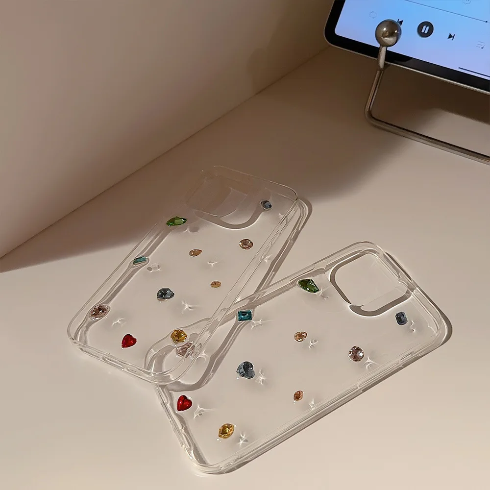Luxuriöse glänzende 3D-Diamant-klare Handyhülle für iPhone 16, 15, 14, 13, 12, 11 Pro Max X XS XR Xs Max, glitzernde Strass-Silikonhülle – Detail 6