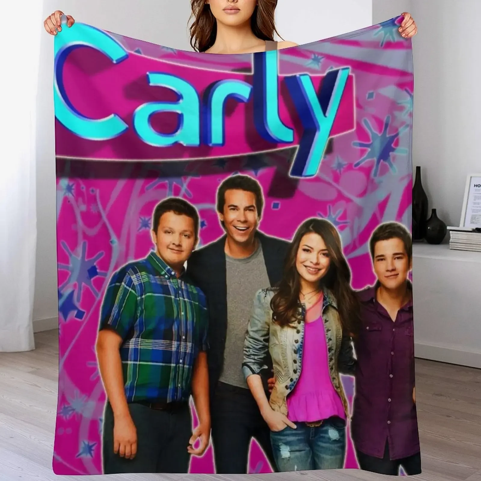 icarly family Throw Blanket Heavy Plaid on the sofa Fashion Sofas Blankets