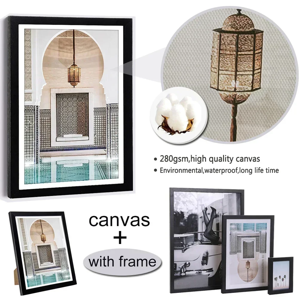 5\'\' 6\'\'7\'\' 8\'\'A4 Black Photo Frame With Canvas Painting Black White Woman Camera Car Doberman Picture Frame Nordic Poster Prints